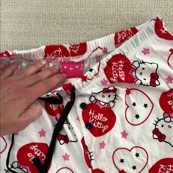 Hello Kitty Red and White Pajama Bottoms with Playful Print - Picture 3 of 6
